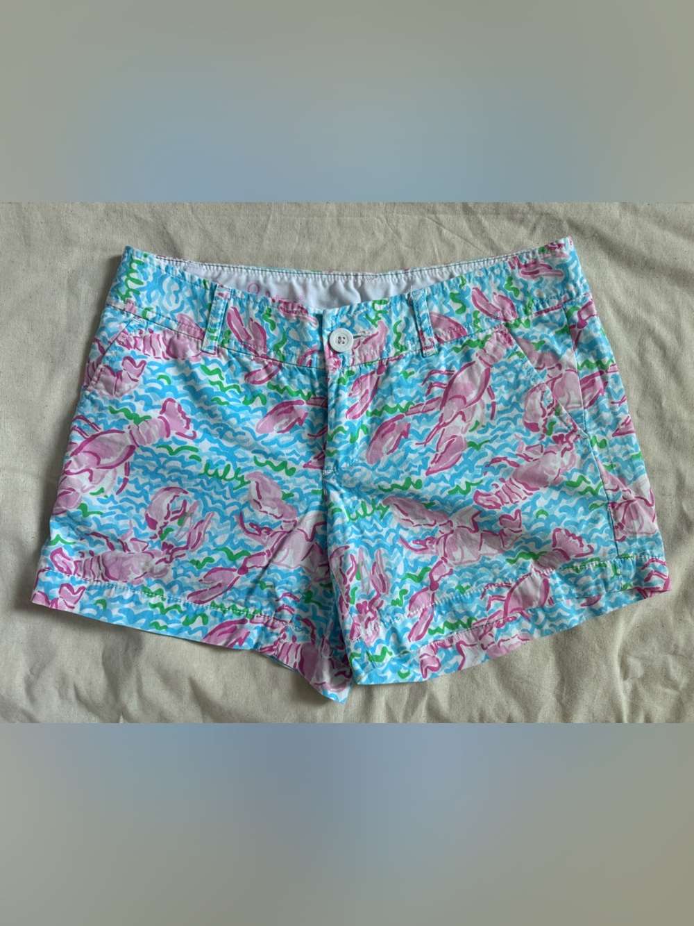 Lilly Pulitzer The Callahan Short Pink & Blue Lobster Size-4